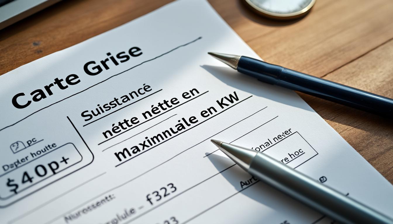 P2 carte grise : comprendre la puissance nette maximale en kW
