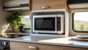 découvrez notre micro-onde compact 10 litres, idéal pour le camping-car : petit, efficace et parfait pour vos déplacements.
