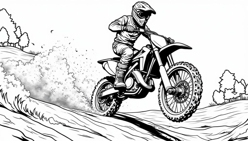 découvrez nos coloriages motocross gratuits à imprimer, parfaits pour les enfants et les fans de motos tout-terrain. amusez-vous en coloriant des dessins passionnants de courses de motocross !